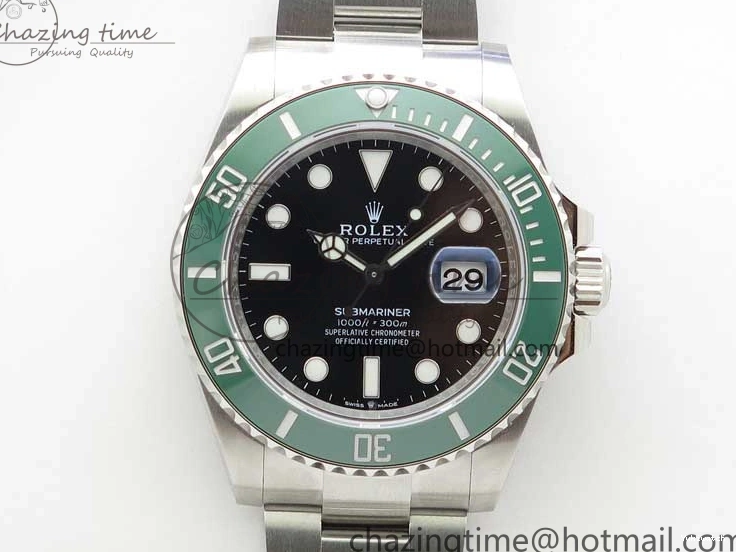 A3235 41mm LV on Submariner Black Bracelet Kermit EWF SS Dial 126610 0101